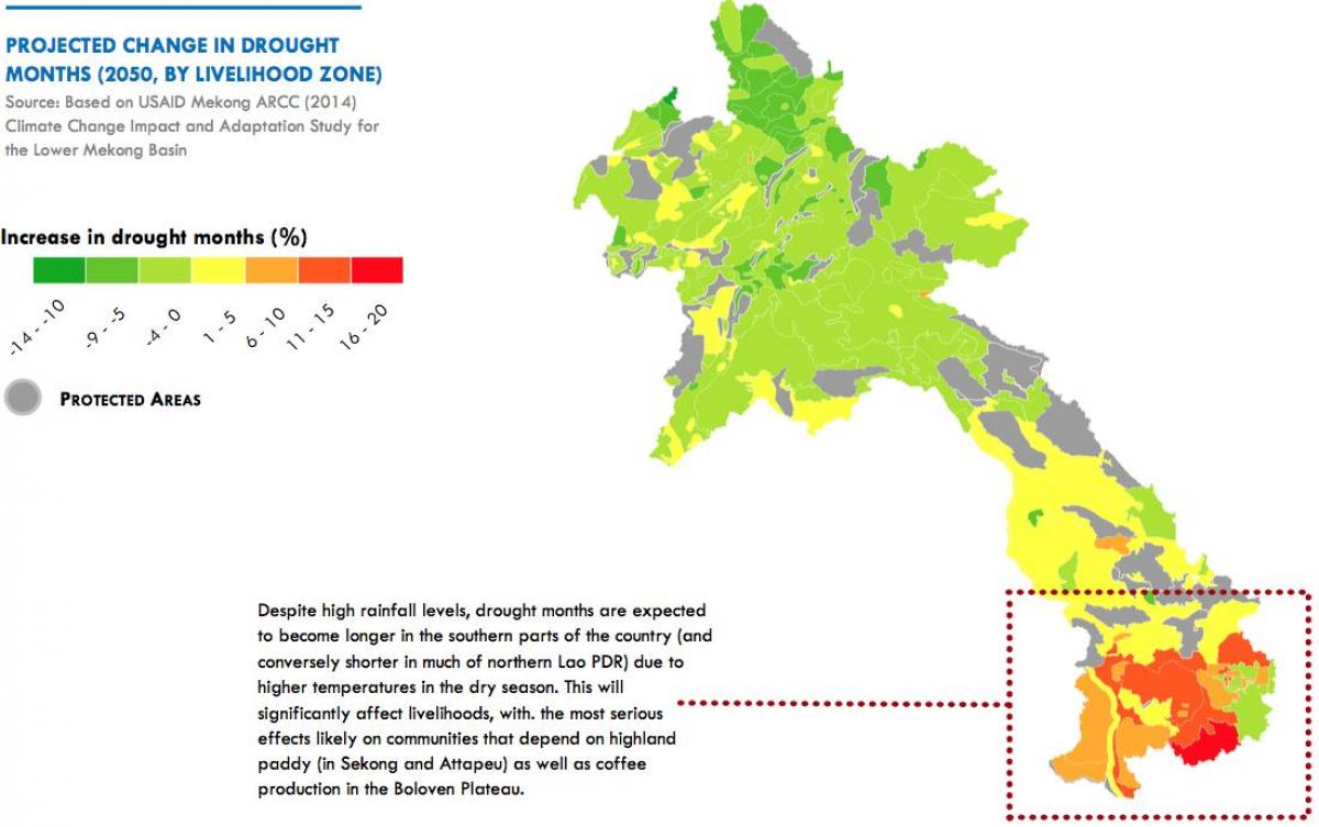 Mapa Laosu klimat