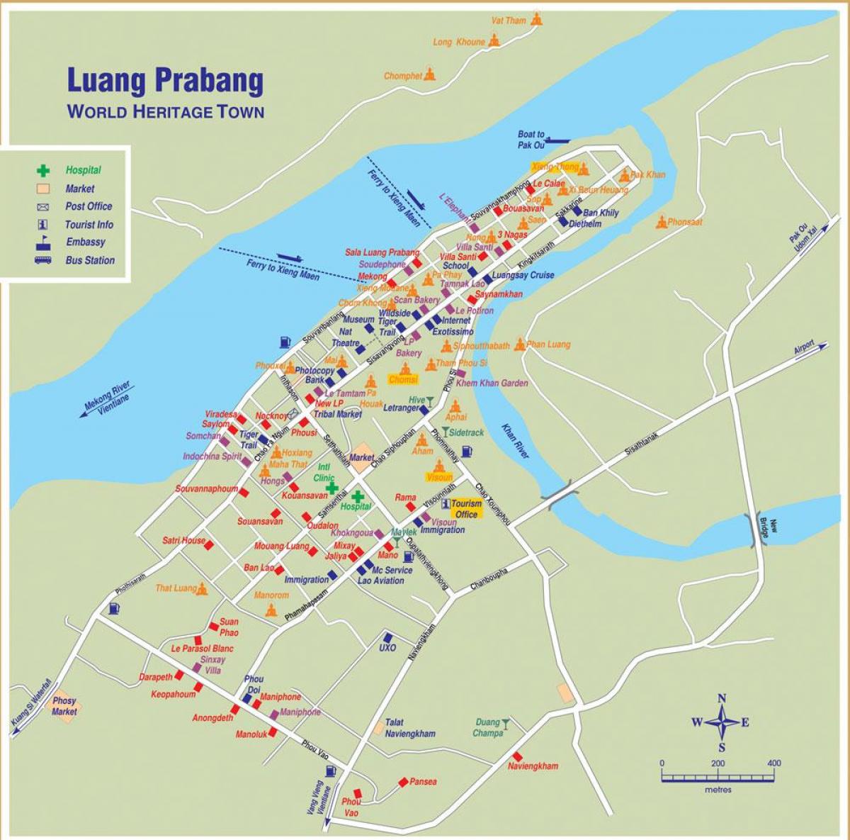 Mapa luang prabang Laos 