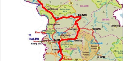 Mapa саваннакхет Laos