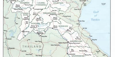Mapa Laosu podróży