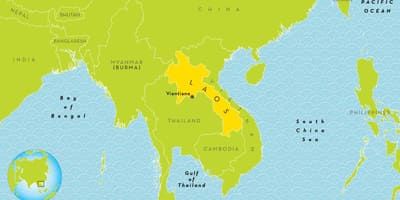 Lokalizacja Laos na mapie świata