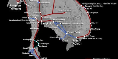 Laos mapa linii kolejowych