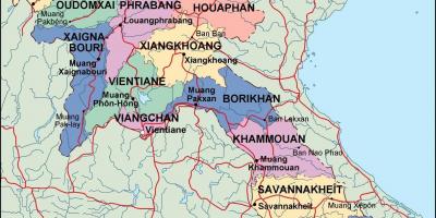Polityczne Laos mapie