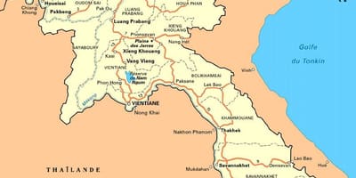 Mapa Południowego Laosu